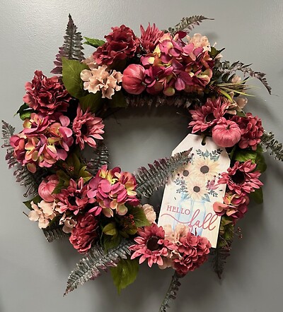 Pink Fall Wreath